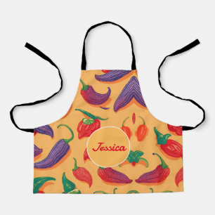 Chili peper pastel kleurrijke gepersonaliseerde pa schort