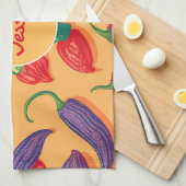 Chili peper pastel kleurrijke gepersonaliseerde pa theedoek (Quarter Fold)