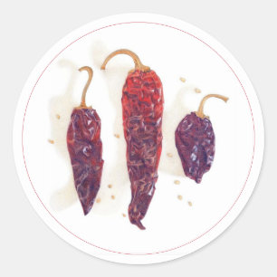 CHILI PEPERS 3" Ronde Stickers