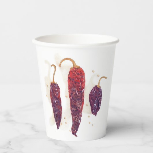 CHILI PEPERS Papieren Bekers (Voorkant)