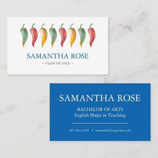 Chili Pepper Afstuderen Visitekaartje (Voorkant / Achterkant)