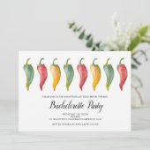 Chili Pepper Bachelorette Party Invite Kaart (Staand voorkant)