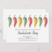 Chili Pepper Bachelorette Party Invite Kaart (Voorkant / Achterkant)
