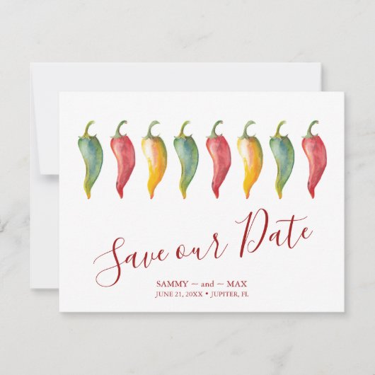 Chili Pepper Bewaar de datum Save The Date (Voorkant)