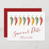 Chili Pepper Bewaar de datum Save The Date (Voorkant / Achterkant)