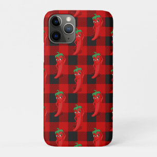 Chili Pepper Buffalo Speelde Patroon Zwart en Rood Case-Mate iPhone Case