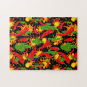 Chili Pepper, Cactus en Flames Colorful Legpuzzel (Horizontaal)