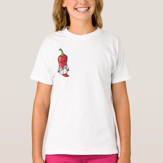 Chili Pepper Cartoon Dokter Kinderen T-shirt (Voorkant)