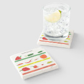 Chili Pepper Chart  Stenen Onderzetter (Zijkant)