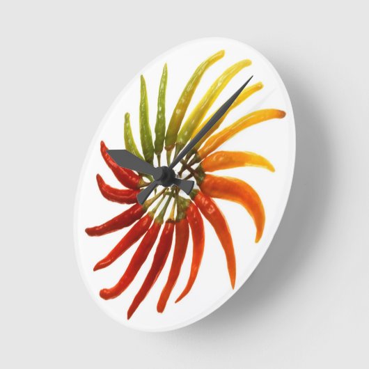 Chili Pepper Clock Ronde Klok (Hoek)