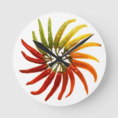Chili Pepper Clock Ronde Klok (Voorkant)