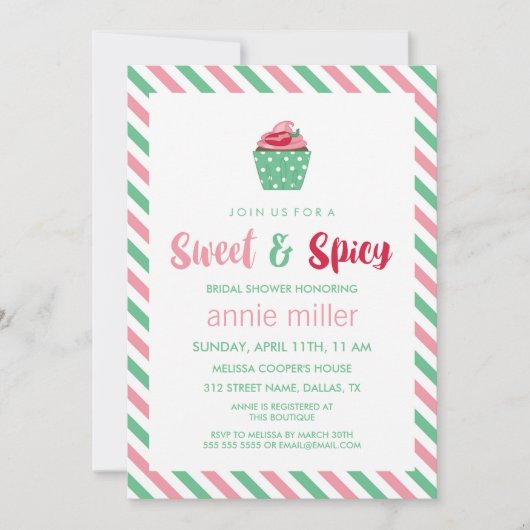 Chili Pepper Cupcake | Sweet en Spicy Vrijgezellen Kaart (Voorkant)