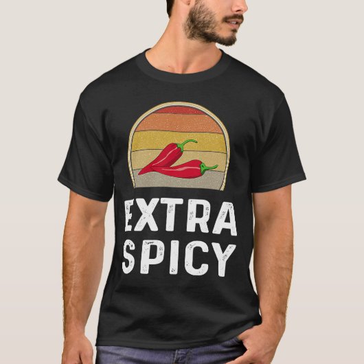 Chili Pepper Extra Spicy Cook Off Retro T-shirt (Voorkant)