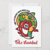 Chili Pepper Feliz Navidad uitnodiging (Voorkant)