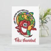 Chili Pepper Feliz Navidad uitnodiging (Staand voorkant)