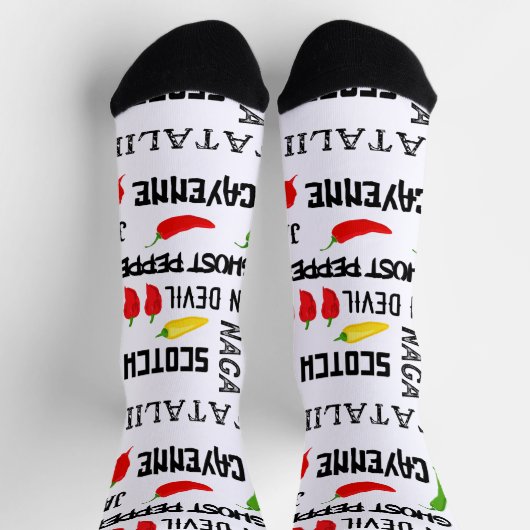 Chili Pepper Fiery Hot Chillies Patroon Sokken (Top)
