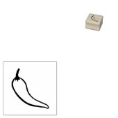 Chili Pepper Gardening Vegetable Lino-cut Style Rubberstempel (Gestempeld)