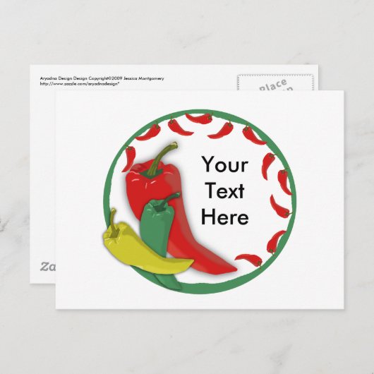 Chili Pepper Group Circle Lijst3 Briefkaart (Voorkant / Achterkant)