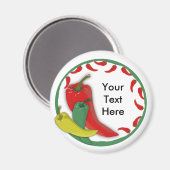 Chili Pepper Group Circle Lijst3 Magneet (Voorkant / Achterkant)