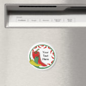 Chili Pepper Group Circle Lijst3 Magneet (Insitu (Vaatwasser))