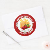 Chili Pepper Hot Sauce 3" 2 Klassieke Ronde Sticke Ronde Sticker (Envelop)