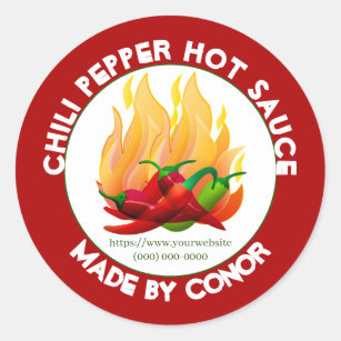 Chili Pepper Hot Sauce 3-inch 2 Classic Round Stic Ronde Sticker