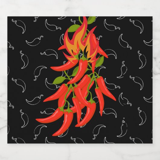 Chili Pepper Hot Sauce Bottle Likeurfles Etiket (Enkel label)