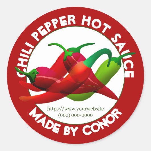 Chili Pepper Hot Sauce Cirkel  Ronde Sticker (Voorkant)