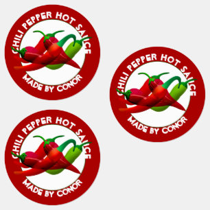 Chili Pepper Hot Sauce Labels