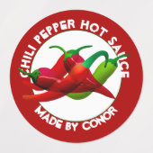 Chili Pepper Hot Sauce Labels (Design 1)