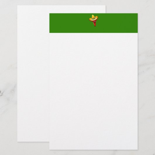 Chili Pepper in een Sombrero Briefpapier (Voorkant / Achterkant)