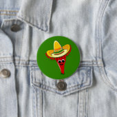 Chili Pepper in een Sombrero Ronde Button 7,6 Cm (In situ)