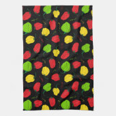 Chili Pepper Jamaican Food Patterned Theedoek (Verticaal)