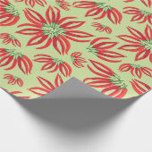 Chili Pepper Kerstmis Poinsettia Cadeaupapier (Hoek)