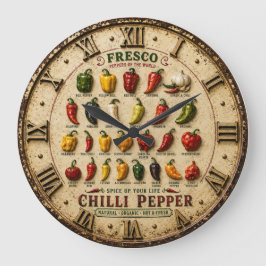 Chili Pepper Kitchen Rustic Farmhouse Chef Gift Grote Klok