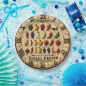 Chili Pepper Kitchen Rustic Farmhouse Chef Gift Papieren Bordje (Feest)