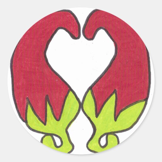 Chili Pepper Love Ronde Sticker (Voorkant)