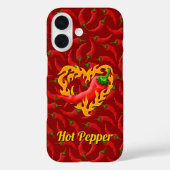 Chili Pepper met Flame Heart iPhone Case (Achterkant)