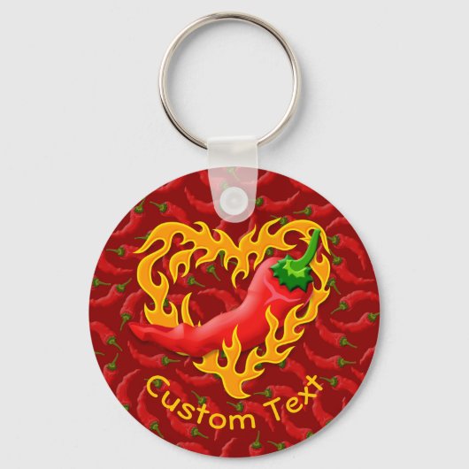 Chili Pepper met flathartkeychain Sleutelhanger (Voorkant)