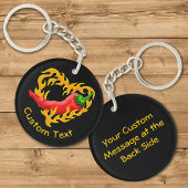 Chili Pepper met flathartkeychain Sleutelhanger