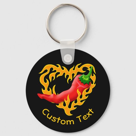 Chili Pepper met flathartkeychain Sleutelhanger (Voorkant)