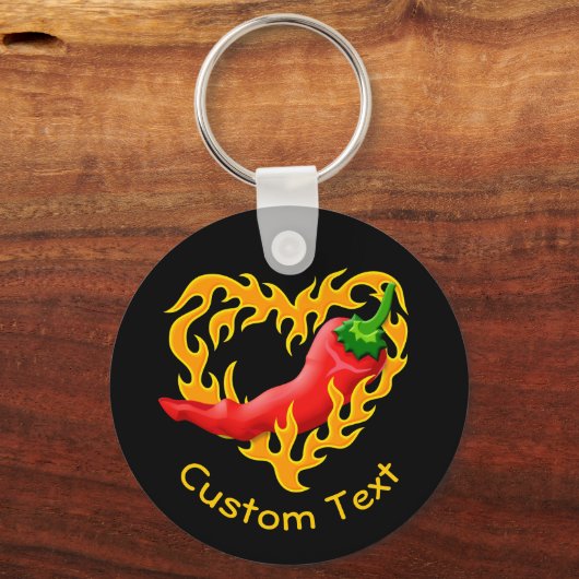 Chili Pepper met flathartkeychain Sleutelhanger (Voorkant)