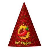 Chili Pepper met Pet van de Vlampartij Feesthoedjes (Voorkant)