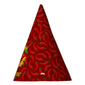 Chili Pepper met Pet van de Vlampartij Feesthoedjes (Rechts)