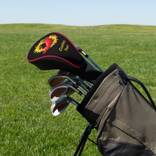 Chili Pepper met vlam Golfheadcover (Insitu)