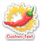 Chili Pepper met vlam Sticker (Voorkant)
