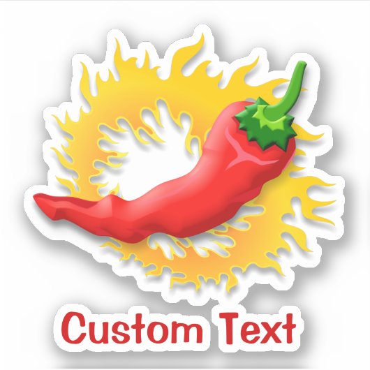 Chili Pepper met vlam Sticker (Voorkant)