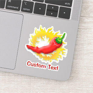 Chili Pepper met vlam Sticker