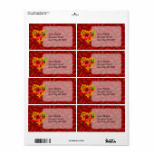 Chili Pepper met vlamhart Etiket (Full Sheet)