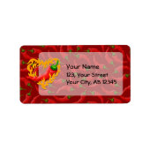 Chili Pepper met vlamhart Etiket (Voorkant)